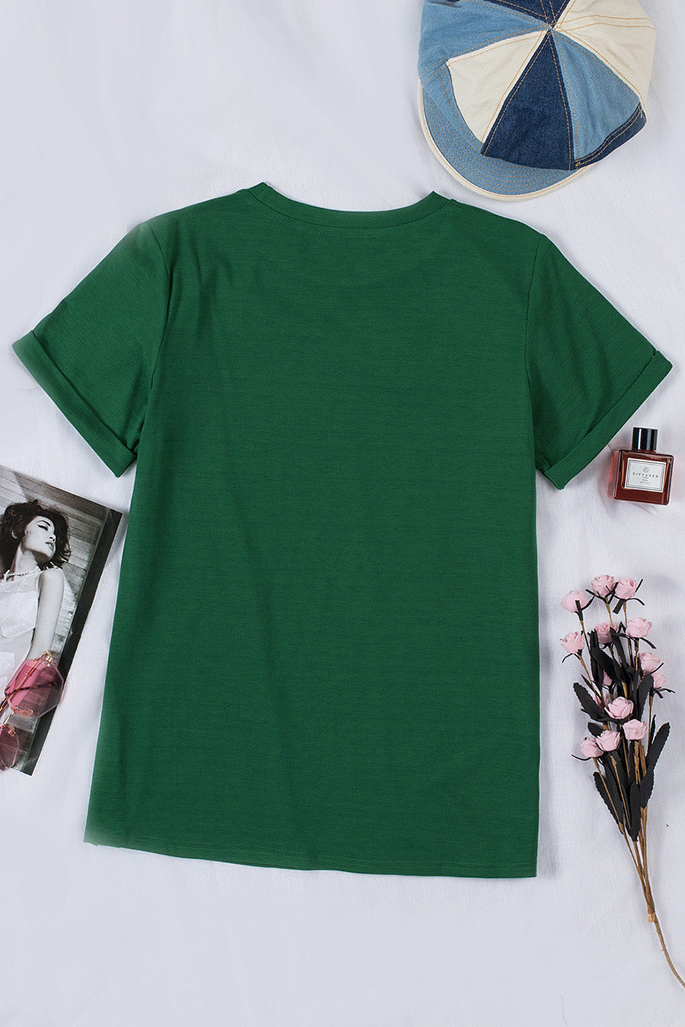 Blank T Shirt - Red Solid Color Basic Crew Neck Tee Customized