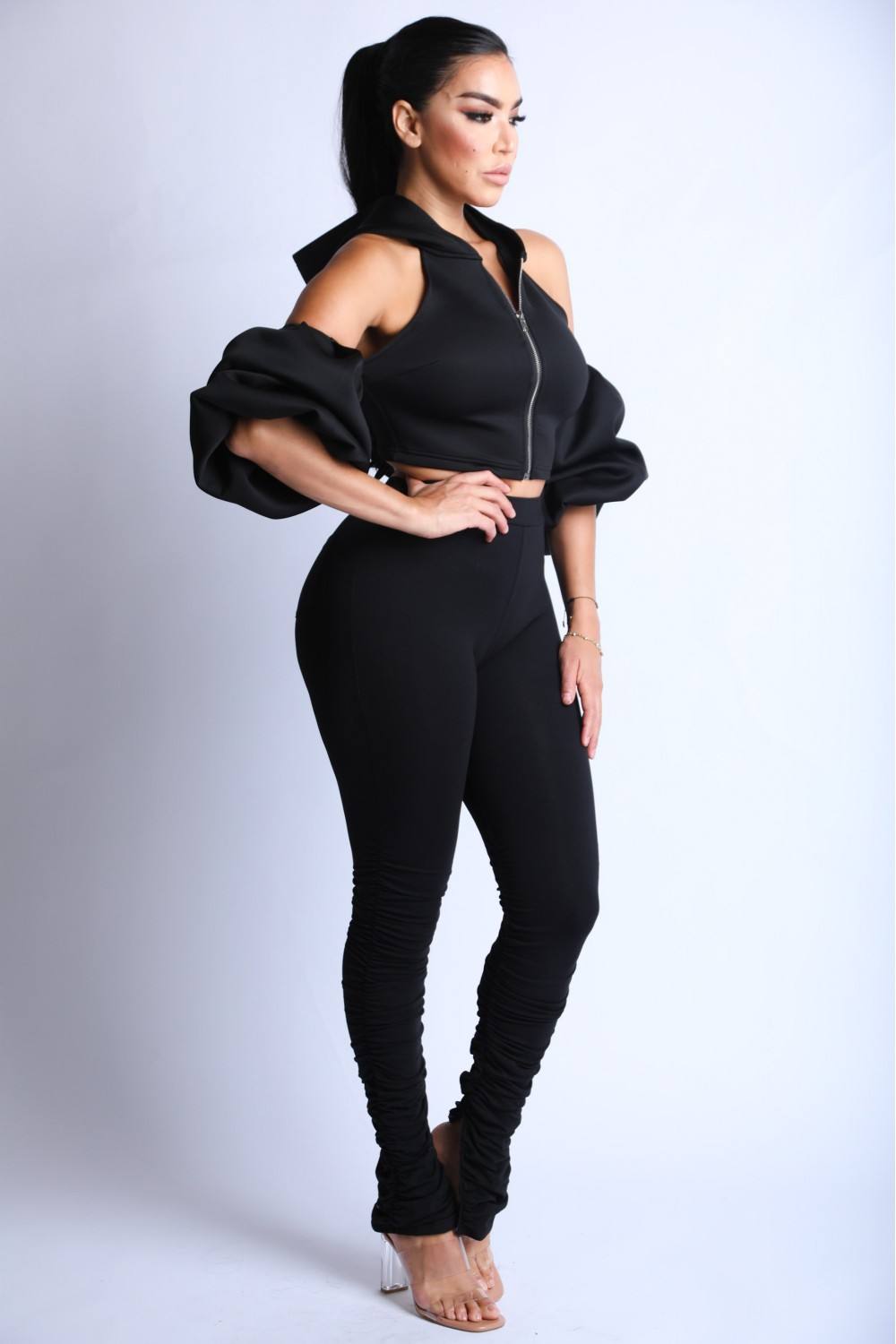 Warm Heart Cold Shoulder Hoodie Set