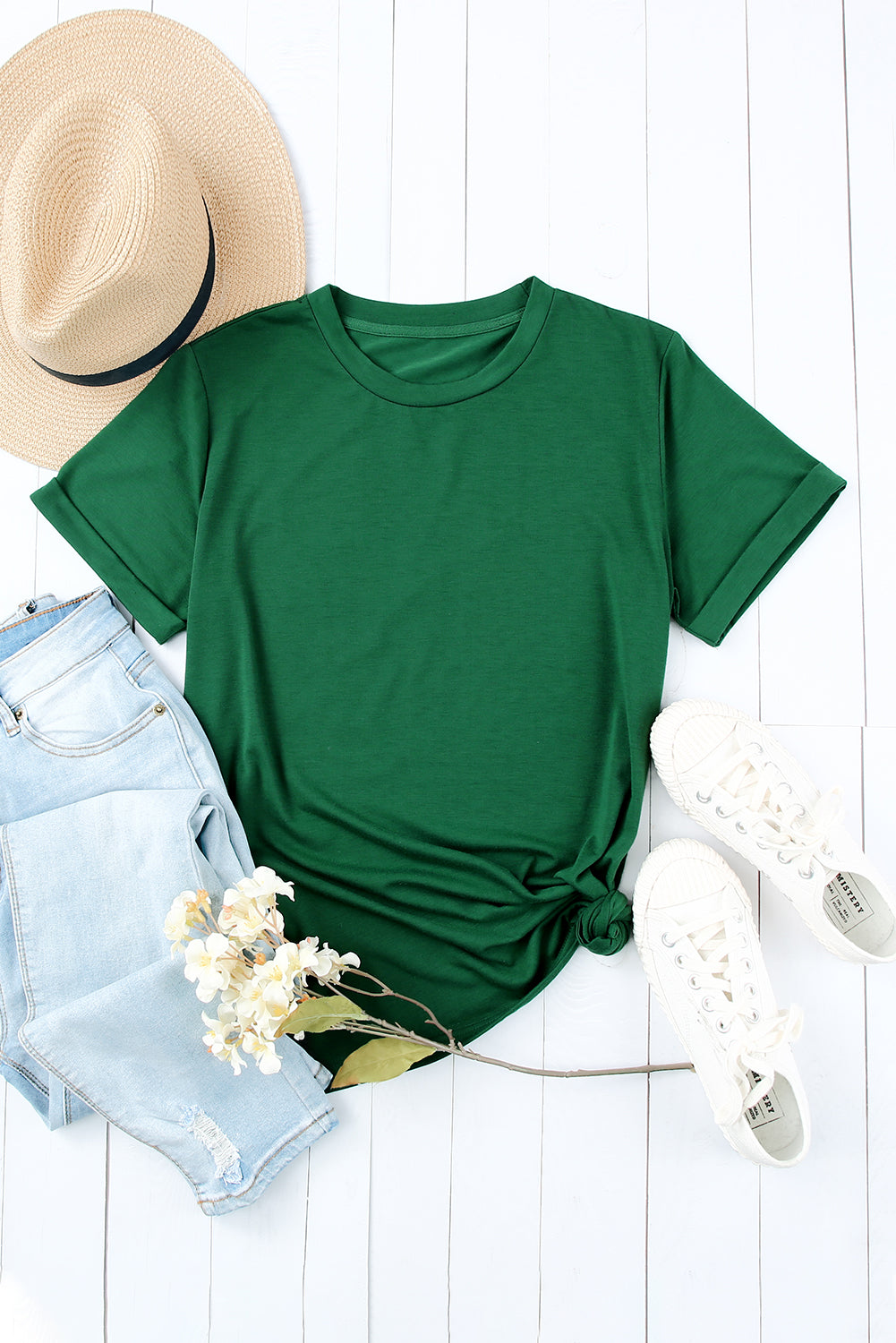 Blank T Shirt - Red Solid Color Basic Crew Neck Tee Customized