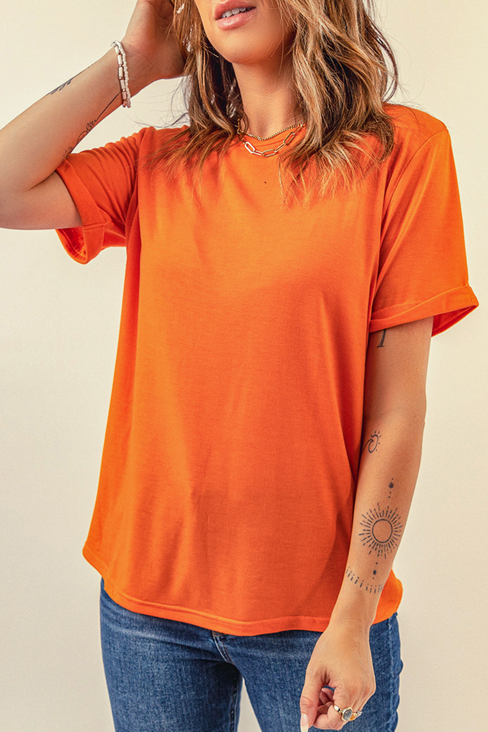 Blank T Shirt - Red Solid Color Basic Crew Neck Tee Customized