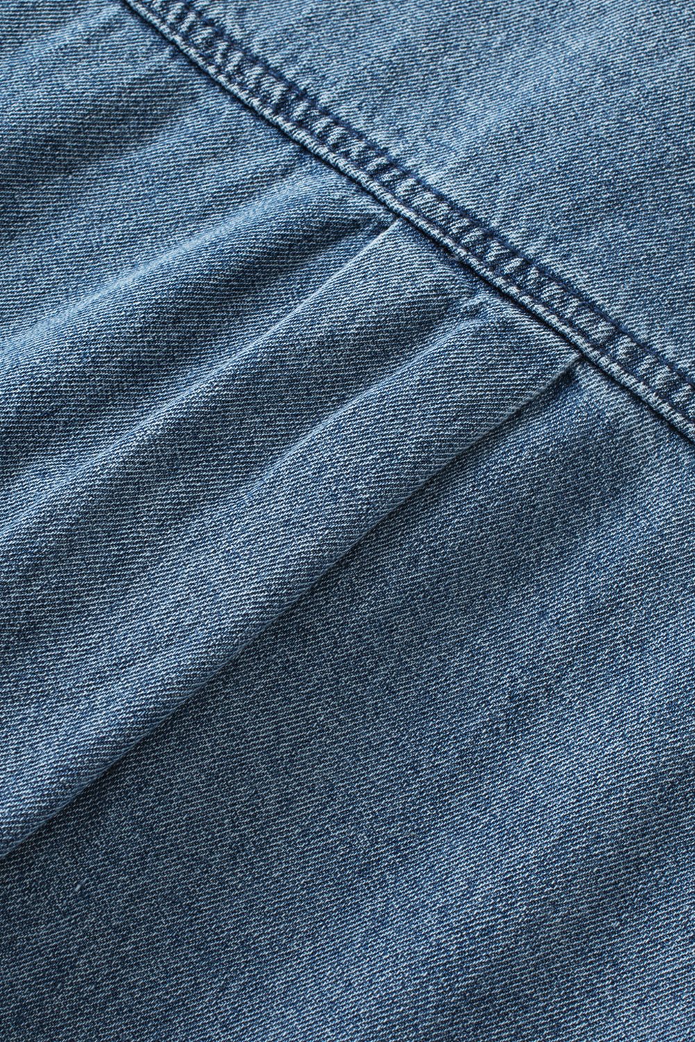 Totally Feeling Blue Ruffled Flutter Frayed Denim Top