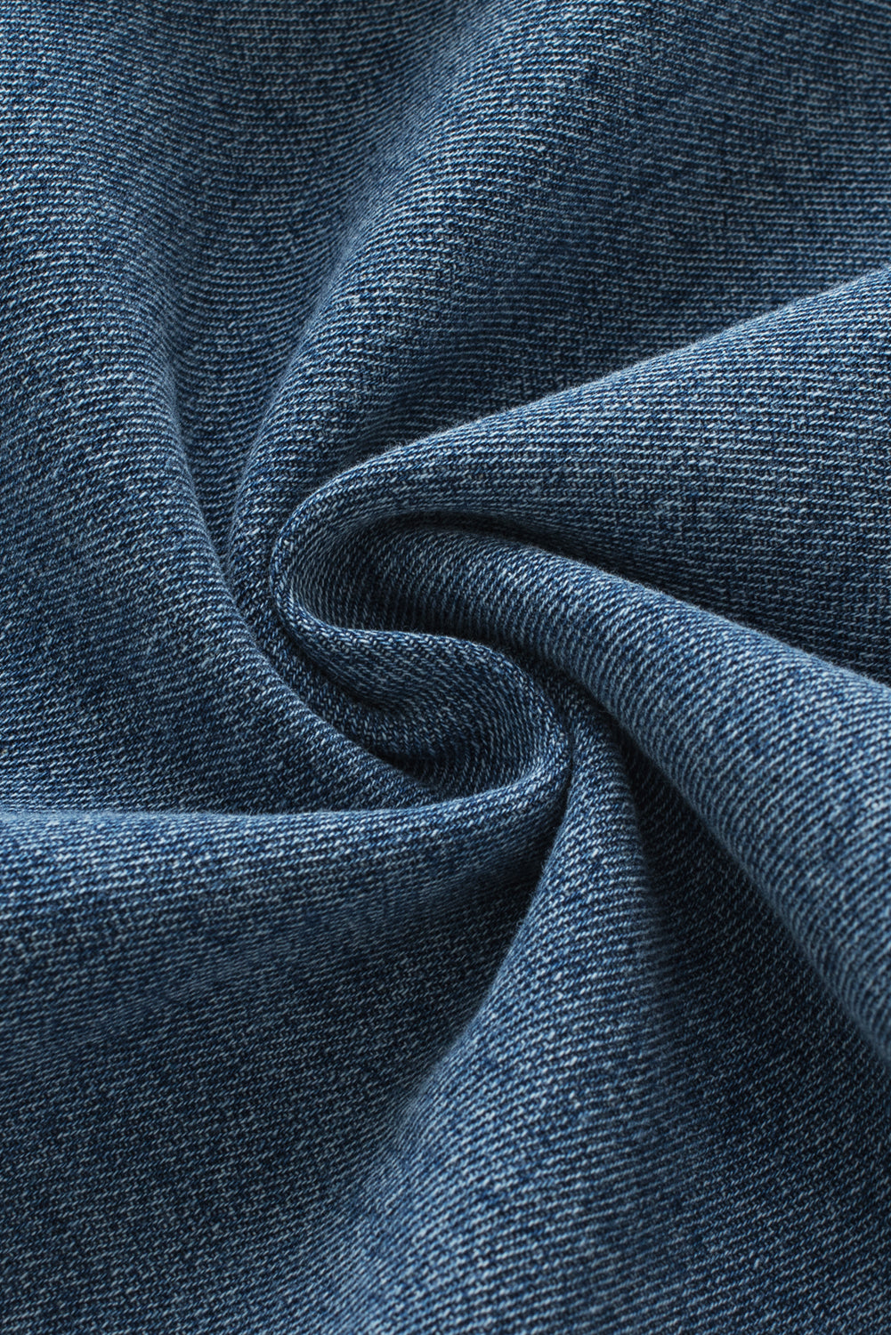 Totally Feeling Blue Ruffled Flutter Frayed Denim Top