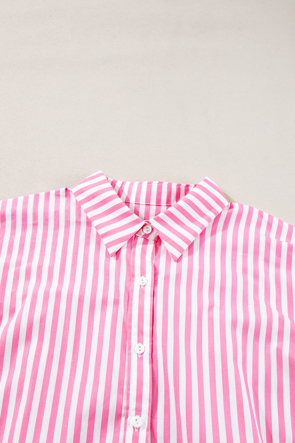 Pink Stripe Button Up Dolman Shirt