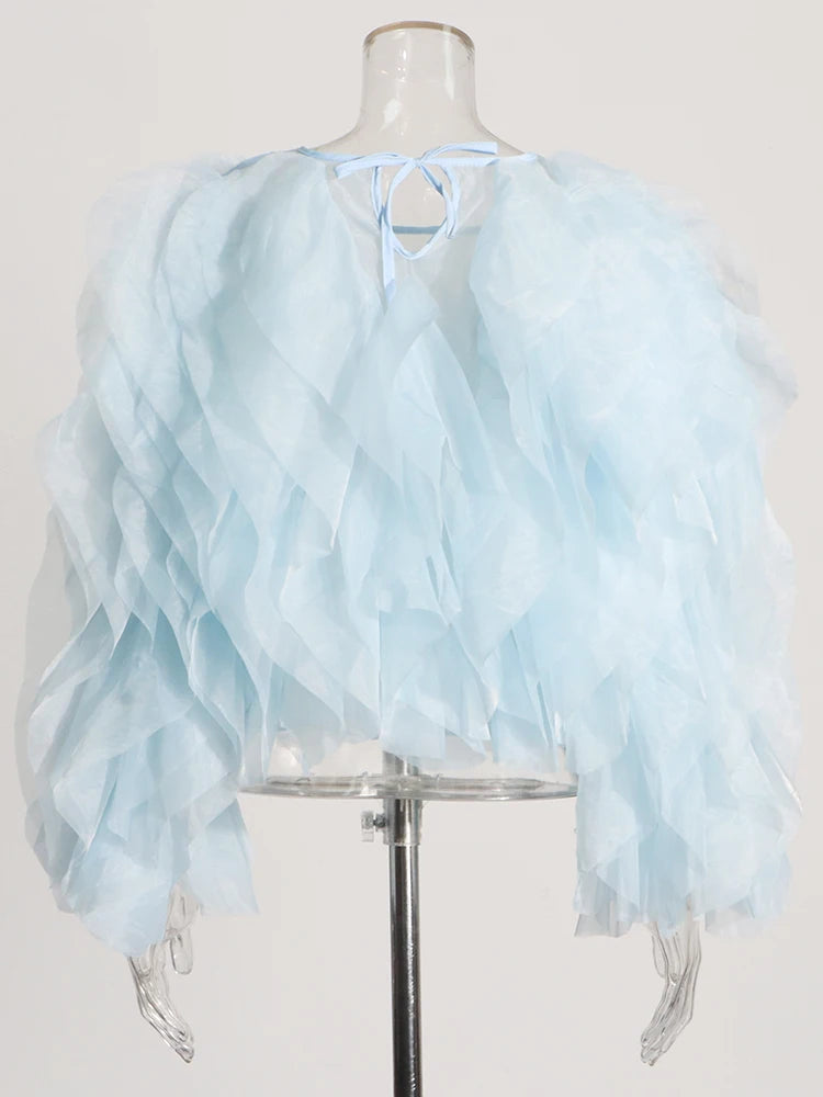 Creating Waves ruffled pullover blouse