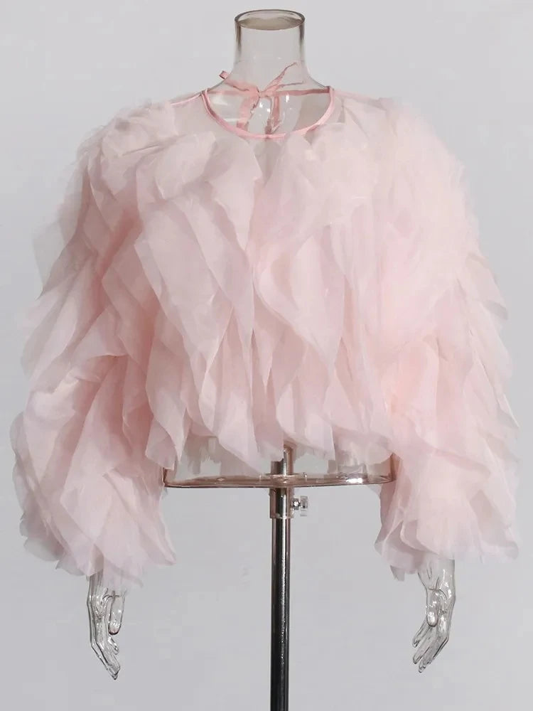 Creating Waves ruffled pullover blouse