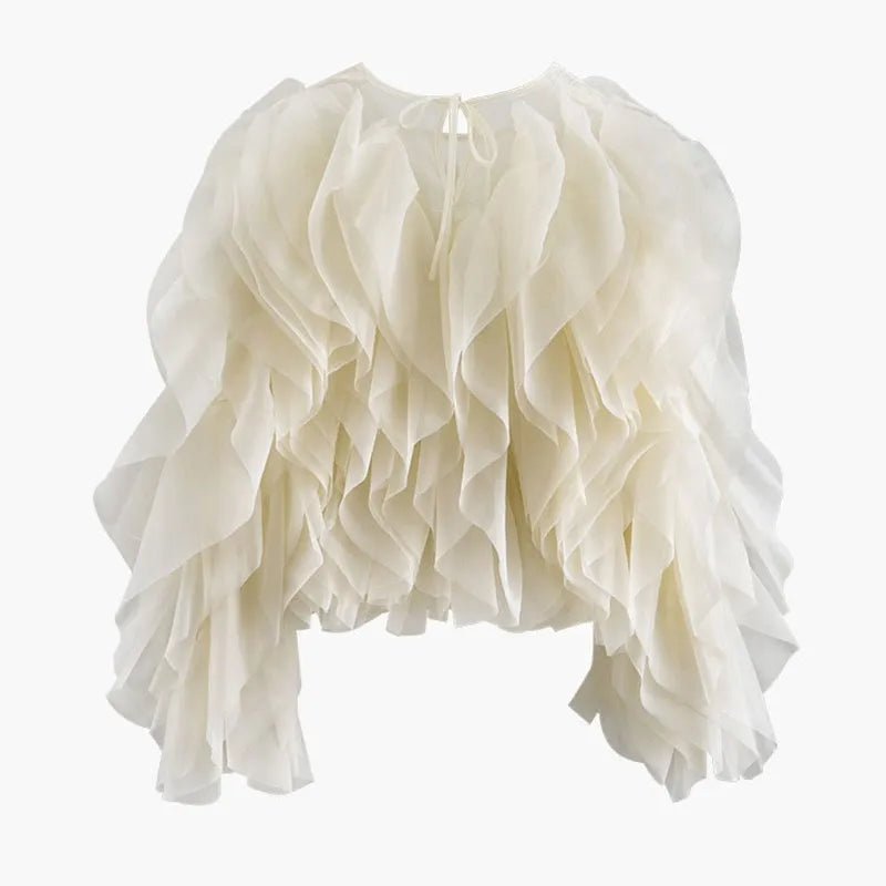 Creating Waves ruffled pullover blouse