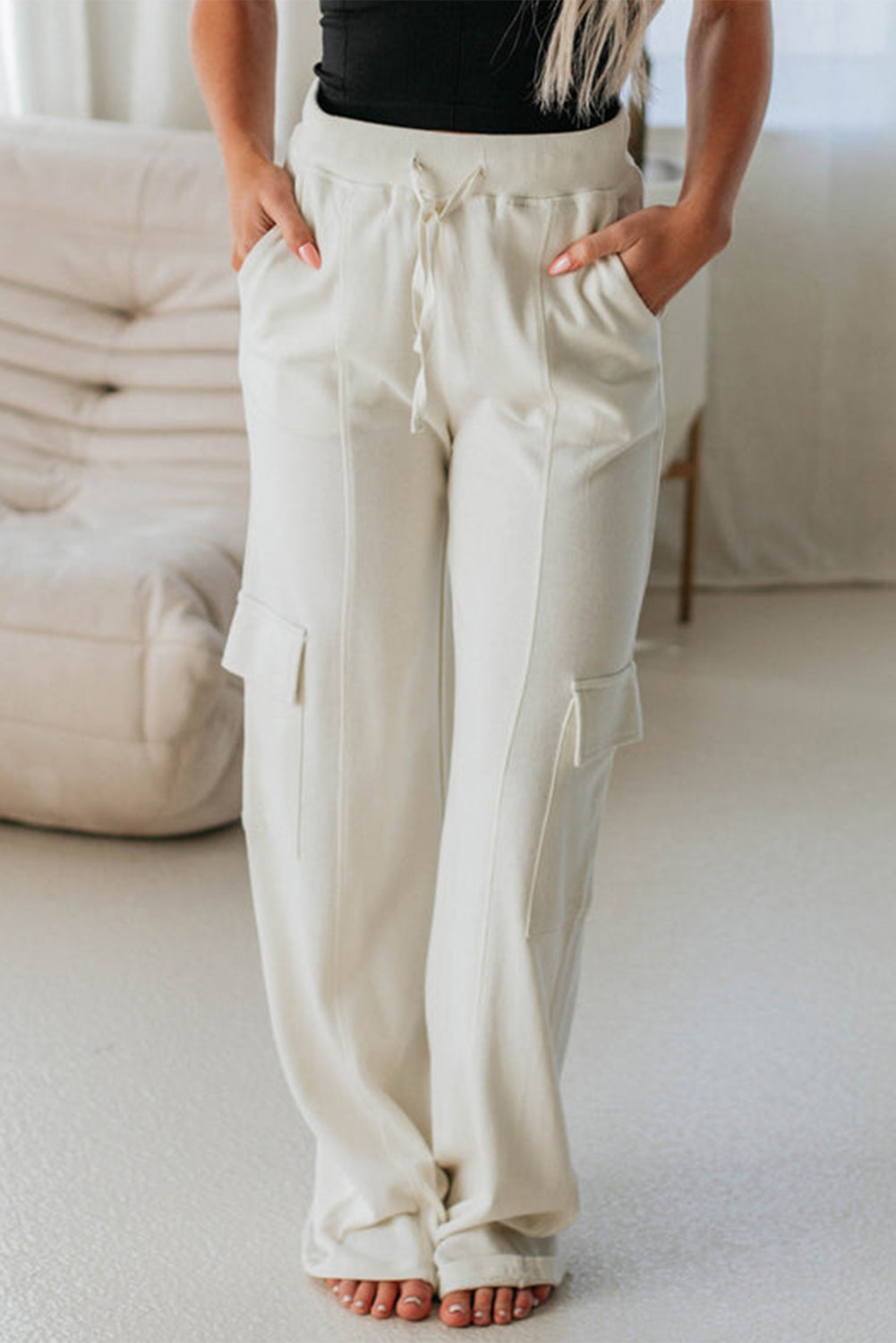 Boss Lady Cargo Pockets High Waist Sweatpants
