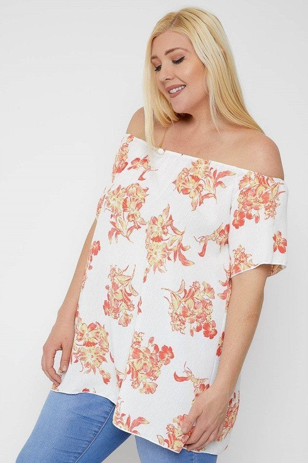 Floral Essence Off The Shoulder Top