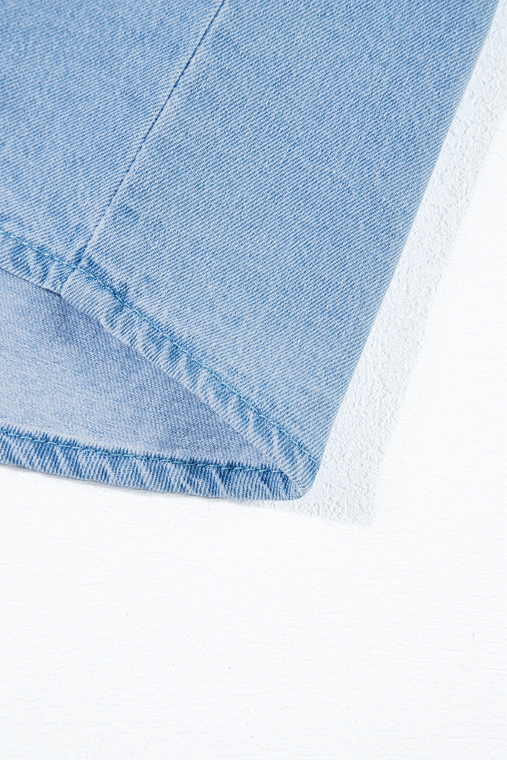 Totally Feeling Blue Ruffled Flutter Frayed Denim Top