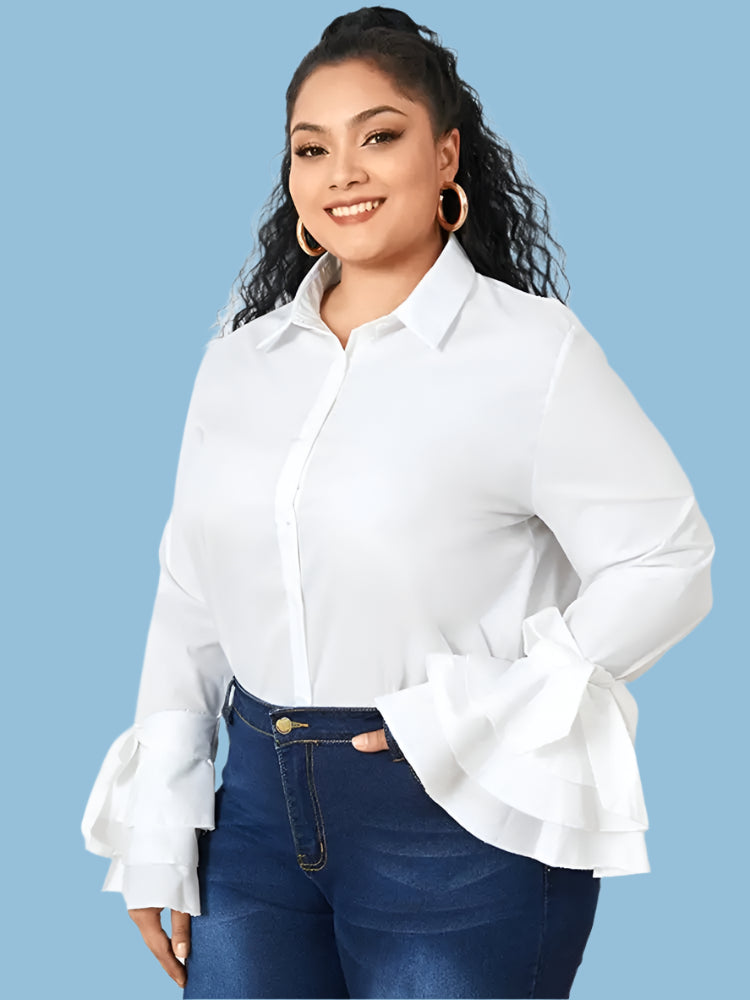 Beauty and Flared Long Sleeve Blouse
